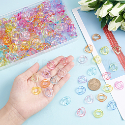 240Pcs 8 Colors Transparent Acrylic Linking Rings&nbsp;MACR-PH0001-46