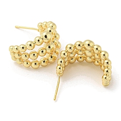 Rack Plating Brass Round Beaded Stud Earrings&nbsp;EJEW-F331-28G