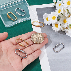6Pcs 2 Colors 304 Stainless Steel Screw Carabiner Lock Charms&nbsp;STAS-HY0001-77