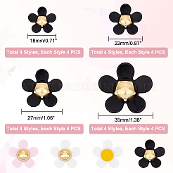 64 個 16 スタイルのアクリルカボション  DIYアクセサリー  花  ミックスカラー  18~35mm  4個/スタイル&nbsp;SACR-PH0002-15