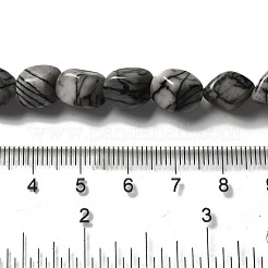 Natural Black Silk Stone/Netstone Beads Strands&nbsp;G-B078-D20-01