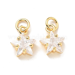Eco-friendly Brass Micro Pave Cubic Zirconia Pendants&nbsp;KK-D080-44G