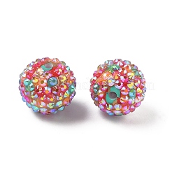 Round Resin Rhinestone Beads&nbsp;OACR-Z035-02C