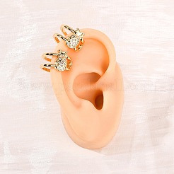 ブラスマイクロパヴェキュービックジルコニアカフイヤリング  18KGP本金メッキ  パイナップル  18x16x11.5mm&nbsp;LS-EJEW-D328-06G-01