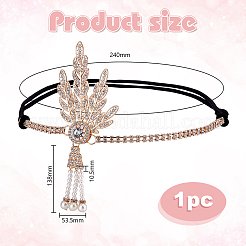 1Pc Zinc Alloy Rhinestone Headbands&nbsp;OHAR-HY0001-03G