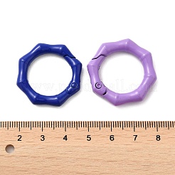 スプレー塗装された合金スプリング ゲート リング  八角形  ミックスカラー  31x6mm&nbsp;PALLOY-H131-04