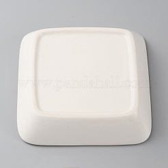 正方形の磁器ジュエリー プレート  指輪収納トレー  ネックレス  ピアス  ホワイト  115.5x115.5x25.5mm  内径：87.5x87.5mm&nbsp;AJEW-WH0033-92B