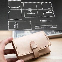 DIYレザー小銭入れアクリルテンプレート  アクリルレザー模様レザーテンプレート  透明  50~214x11.5~50x1.5mm  穴：1.2~2mm  4個/セット&nbsp;TOOL-L007-04