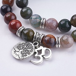 Natural Indian Agate Wrap Bracelets&nbsp;BJEW-E329-06E
