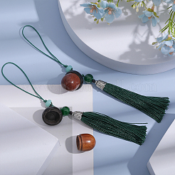 Sandalwood Acorn Pendants Decorations&nbsp;HJEW-WH0039-30