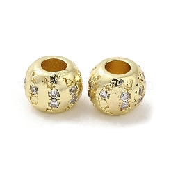 Rack Plating Brass Micro Pave Cubic Zirconia Beads&nbsp;KK-F866-06G