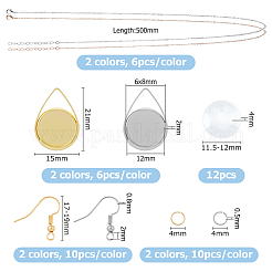 DIY Blank Dome Brass & Iron Earring & Necklace Making Kits&nbsp;DIY-HS0001-05A