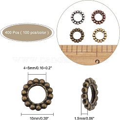 400Pcs 4 Style Tibetan Style Alloy Beads&nbsp;TIBE-NB0001-24