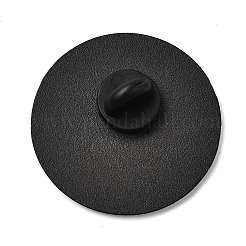 エナメルブローチ  「趣味コレクター」という文字が入ったフラットラウンドい形  バックパック用合金ラペルピンバック  ブラック  パールピンク  31mm&nbsp;JEWB-I064-10EB-01