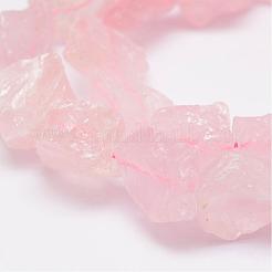 生の粗い天然のクォーツビーズ連売り  ナゲット  15~20x14~18x10~14mm  穴：1mm  約25個/連  14.9インチ（38cm）&nbsp;G-E343-08