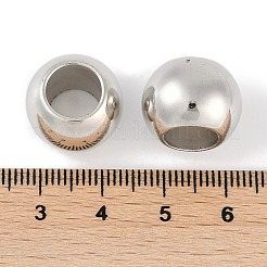 Ccbプラスチックラウンドビーズ  銀  16x12mm  穴：8.5mm&nbsp;ALUM-U001-07B-10