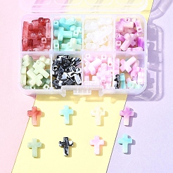 104個 8色アクリル天然石風ビーズ  クロス  ミックスカラー  15.5x12x4.5mm  穴：2mm  約13PCS /カラー&nbsp;OACR-FS0001-79