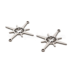 ステンレスペンダント201個  星のチャーム  レーザー切断  ステンレス鋼色  29x25x1mm  穴：1.5mm&nbsp;STAS-Z162-08P