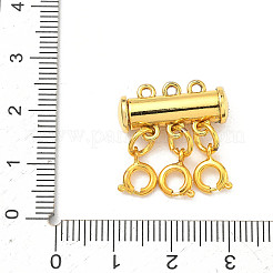 真鍮磁気スライドロックの留め金  カニカン付き  チューブ  ゴールドカラー  25x20mm  穴：1.5mm&nbsp;AJEW-PH01208-03
