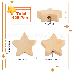120Pcs Natural Maple Wood Beads&nbsp;WOOD-SC0001-63