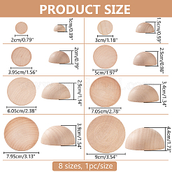 8Pcs 8 Styles Wood Cabochons&nbsp;WOOD-BC0001-23