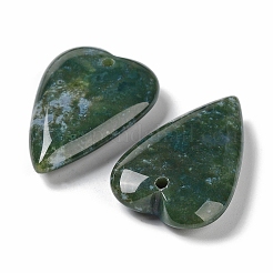 天然石インディアン瑪瑙ペンダント  ラブハートチャーム  38.5~39.5x25~25.5x9mm  穴：1.8mm&nbsp;G-D087-02E