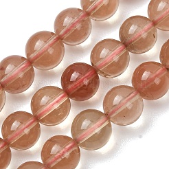 天然アンデシン長石ビーズの連  スムーズなラウンド  ダークサーモン  8mm  穴：1mm  約50~52個/連  15.55~15.75''（39.5~40センチメートル）&nbsp;GG-CBA0251-A01-8mm