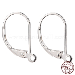 925スターリングシルバーフレンチフックピアスパーツ  スタンプ925個付き  銀  16x9x1.5mm  穴：1mm  ピン：0.8mm&nbsp;STER-G027-22S