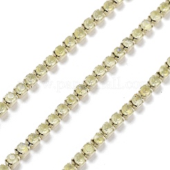 鉄ラインストーンガラスカップチェーン  スプールで  黄水仙  2x2~2.5x2mm  約16.40フィート（5m）/ロール&nbsp;CH-U001-01R