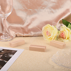 Transparent Acrylic Place Card & Wood Card Holder Set&nbsp;ODIS-WH0038-62