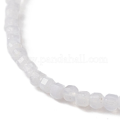 Natural Blue Lace Agate Cube Beaded Stretch Bracelet for Women&nbsp;BJEW-JB08975-04