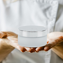 ガラス製ポータブルクリームジャー1個  空の詰め替え化粧品容器  プラスチック製のねじ蓋と内側  プラスチックスティック2本付き  透明  5.2x3.9cm  容量：30g&nbsp;MRMJ-LP0003-02