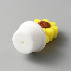 Sunflower Pot Food Grade Eco-Friendly Silicone Beads&nbsp;SIL-TAC0002-17B