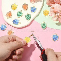 20個4スタイルアロイペンダント  エナメル  鳥のチャーム付きバッジ  ゴールドカラー  ミックスカラー  23x16x1.5mm  穴：1.8mm  5個/スタイル&nbsp;FIND-CJ0001-43