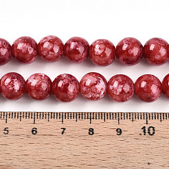 ペイントガラスビーズを焼く  ラウンド  ファイヤーブリック  10~10.5mm  穴：1.4mm&nbsp;X1-DGLA-N003-10mm-A02