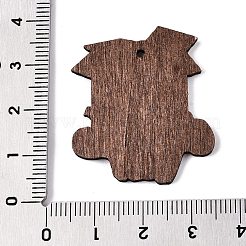 プリントポプラウッドペンダント  クリスマスシリーズ  ボックス  35x30x2mm  穴：1.6mm&nbsp;FIND-N005-74V-01