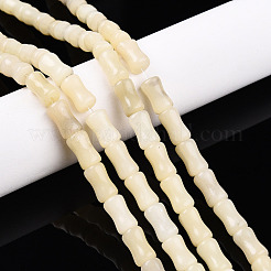 天然な白アフリカオパールビーズ連売り  竹の形  9.5~10x5~5.5mm  穴：0.8mm  約38~40個/連  14.96~15.47''（38~39.3センチメートル）&nbsp;G-T140-86A