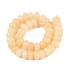 天然石イエロージェイド翡翠ビーズ連売り  ロンデル  8x5mm  穴：1mm  約40個/連  7.80''（19.8センチメートル）&nbsp;G-T138-74B