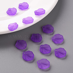 透明つや消しアクリルパーツ  花弁  青紫色  16x14.5x3mm  穴：1.6mm&nbsp;MACR-S371-02A-747