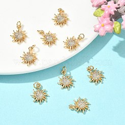 SHEGRACE Brass Micro Pave Cubic Zirconia Pendants&nbsp;XGRQ3D584-477G