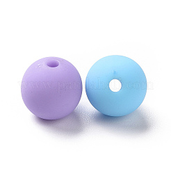 ラバー加工アクリルビーズ  ラウンド  ミックスカラー  12x11mm  穴：2mm  515個/ 500g&nbsp;SACR-P018-06A-M