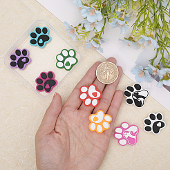 9Pcs 9 Style Dog Paw Print Food Grade Eco-Friendly Silicone Focal Beads&nbsp;SIL-CA0002-80