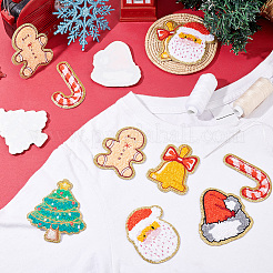 12Pcs 6 Style Christmas Theme Towel Embroidery Cloth Self Adhesive Patches&nbsp;PATC-FG0001-46