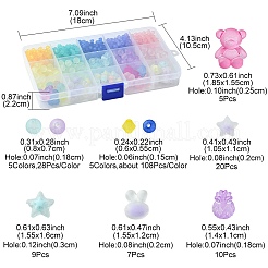 つや消しアクリルビーズ  多面カット  混合図形  ミックスカラー  6~18.5x6~16x5.5~11mm  穴：1.5~3mm  731個/箱&nbsp;MACR-YW0002-41