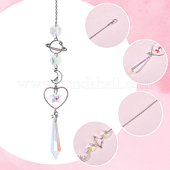 5Pcs Alloy Planet Moon Hanging Ornaments&nbsp;HJEW-BM0001-47