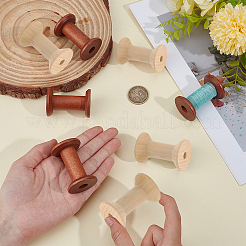 8種類のスタイルの木製ボビン2個  コラム  ミックスカラー  18~50x35~52mm  4個/スタイル&nbsp;FIND-PH0028-10
