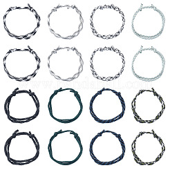 ポリエステル＆スパンデックスコード編みビーズブレスレット32個、8スタイル  ミックスカラー  2-1/8~4-3/4インチ（5.5~12cm）&nbsp;BJEW-TAC0064