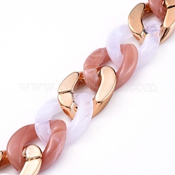 Imitation Gemstone Style Handmade Acrylic Curb Chains&nbsp;AJEW-JB00534-04