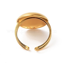 女性用304ステンレススチールオープンカフリング  18KGP本金メッキ  オーバル  調整可能  オーバル：23x18mm&nbsp;RJEW-Z044-03G-01