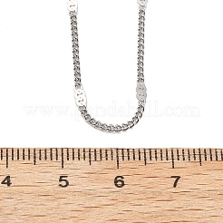 2mm 304ステンレススチールカーブチェーンネックレス  変色しない  ステンレス鋼色  17.09インチ（43.4cm）&nbsp;NJEW-T016-13P